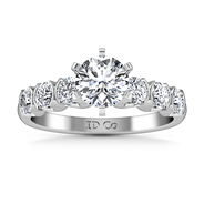 Round Diamond Pave Engagement Ring Karen 14K White Gold