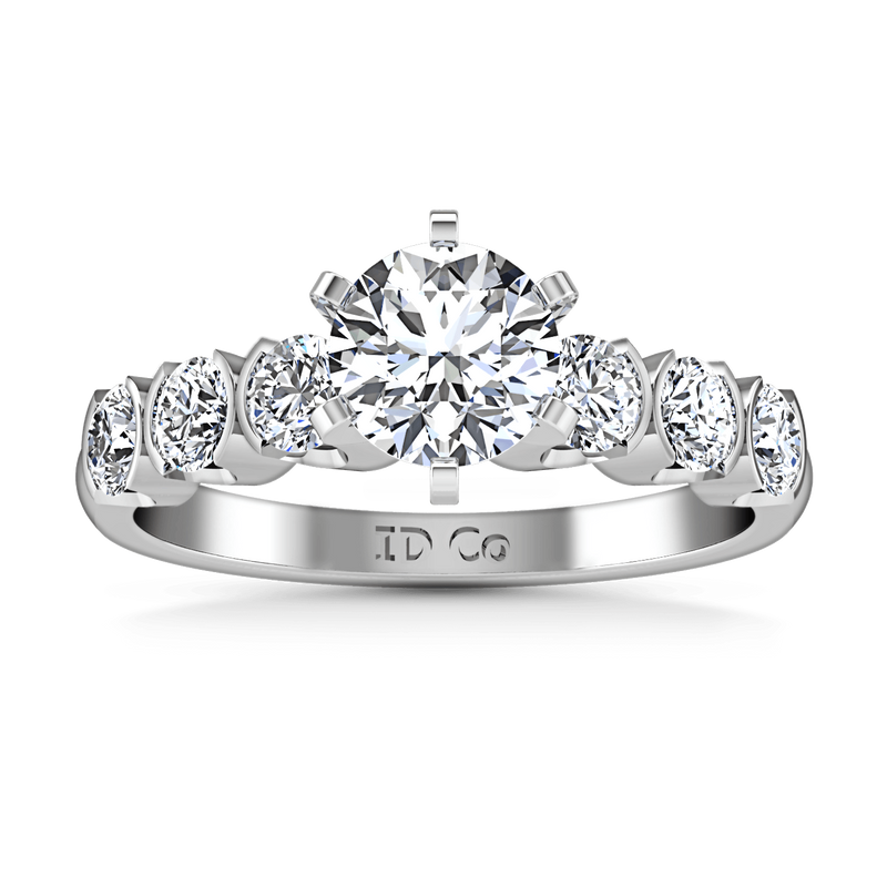 Round Diamond Pave Engagement Ring Karen 14K White Gold