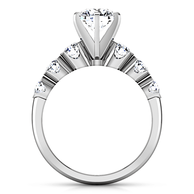 Round Diamond Pave Engagement Ring Karen 14K White Gold