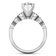 Round Diamond Pave Engagement Ring Karen 14K White Gold