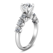 Round Diamond Pave Engagement Ring Karen 14K White Gold