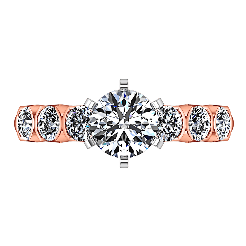 Pave Diamond Engagement Ring Karen 14K Rose Gold