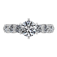 Round Diamond Pave Engagement Ring Karen 14K White Gold