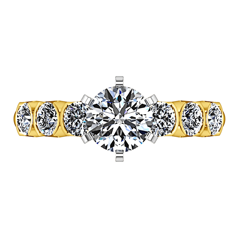 Pave Diamond EngagementRing Karen 14K Yellow Gold