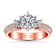 Three Stone Diamond EngagementRing Ivana 14K Rose Gold