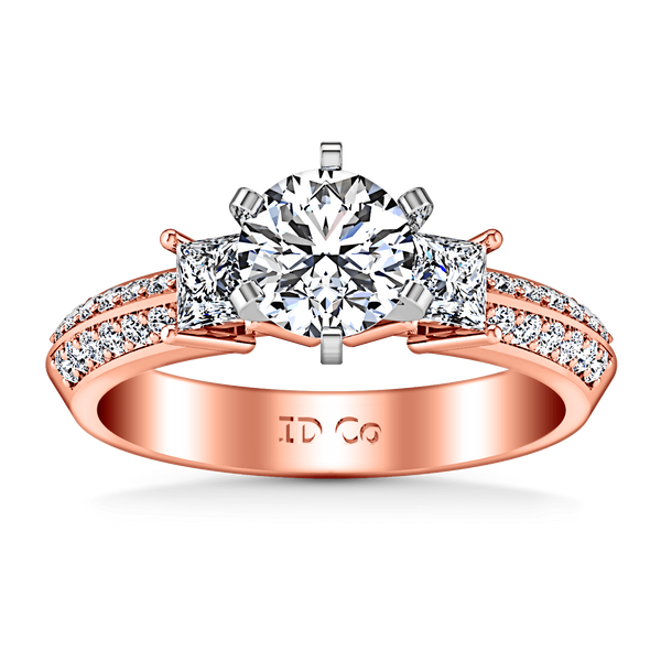 Three Stone Diamond EngagementRing Ivana 14K Rose Gold