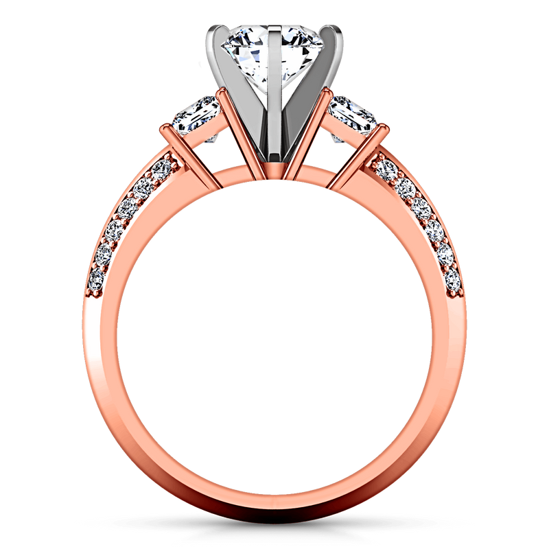 Three Stone Diamond EngagementRing Ivana 14K Rose Gold