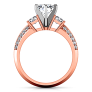 Three Stone Diamond EngagementRing Ivana 14K Rose Gold