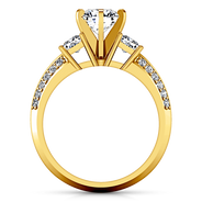Three Stone Diamond Engagement Ring Ivana 14K Yellow Gold