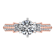 Three Stone Diamond EngagementRing Ivana 14K Rose Gold