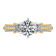 Three Stone Diamond Engagement Ring Ivana 14K Yellow Gold