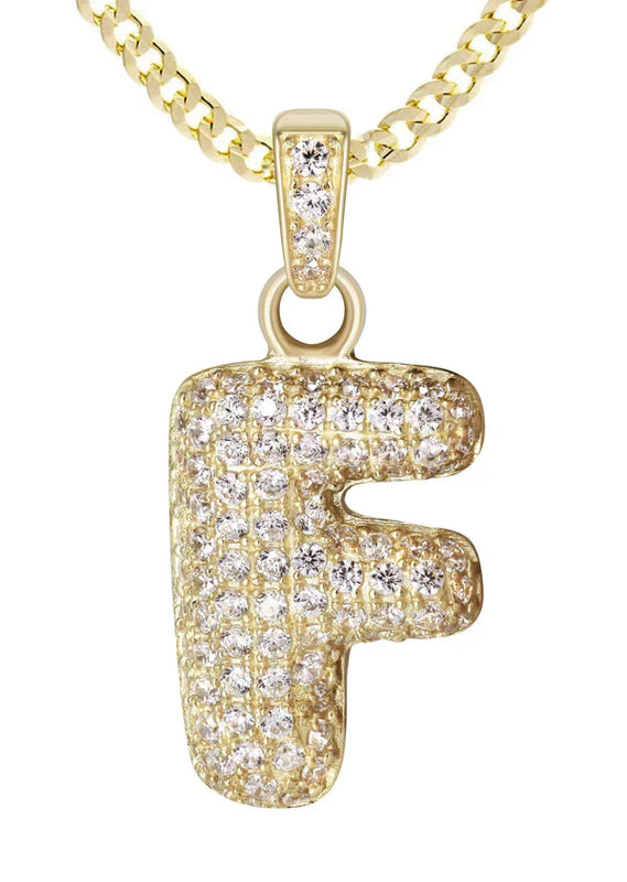 10K Yellow Gold Bubble Letter 