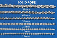 Solid Rope Chain - 14K White Gold Chain