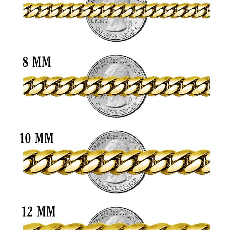 White Gold Plated Mens Cuban Curb Chain