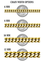 White Gold Plated Mens Cuban Curb Chain