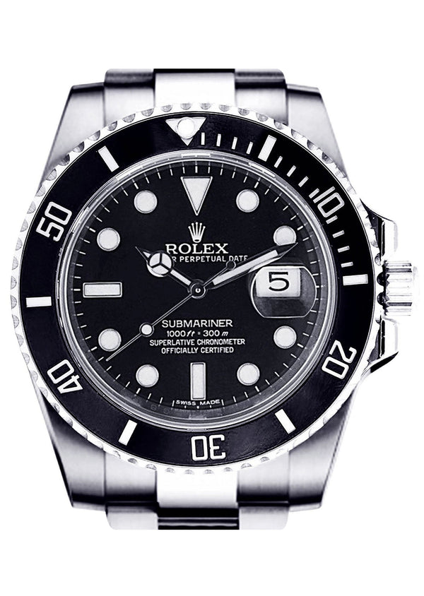 ROLEX SUBMARINER DATE 40 | STEEL WATCH | OYSTER BAND | CERAMIC BLACK BEZEL