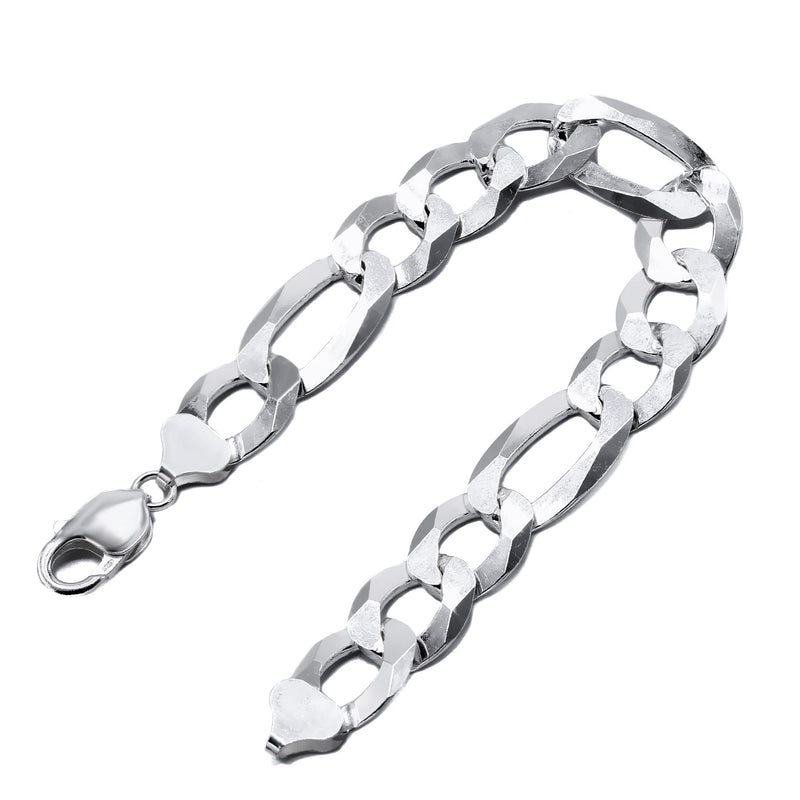 Silver White Figaro Bracelet