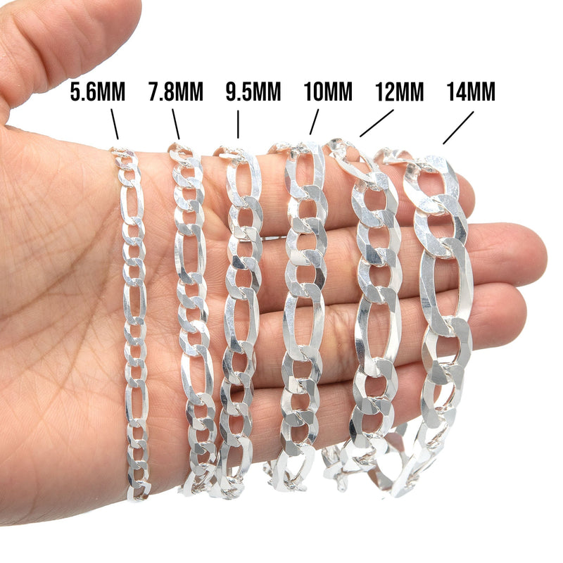 Silver White Figaro Bracelet