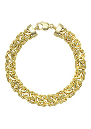 Silver Gold Flat Byzantine Bracelet