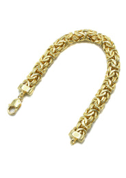Silver Gold Flat Byzantine Bracelet