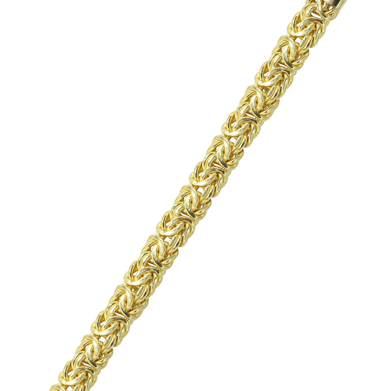 Silver Gold Flat Byzantine Bracelet