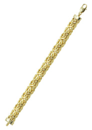 Silver Gold Flat Byzantine Bracelet