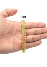 Silver Gold Flat Byzantine Bracelet