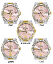 Gold Rolex Datejust Watch 16233 Two Tone for Men | 36Mm | Pink Flower Dial | Jubilee Band