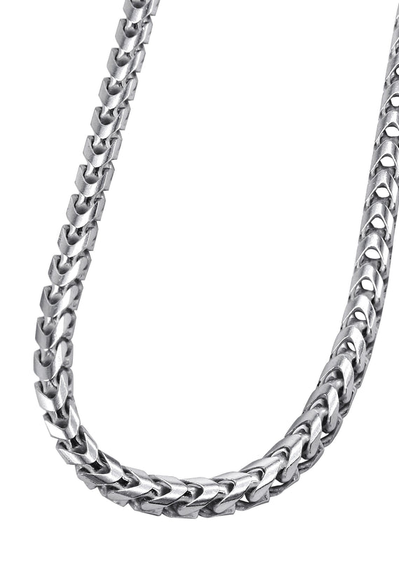 Silver Chain - Mens White Chain / Franco Chain / 4.2 MM
