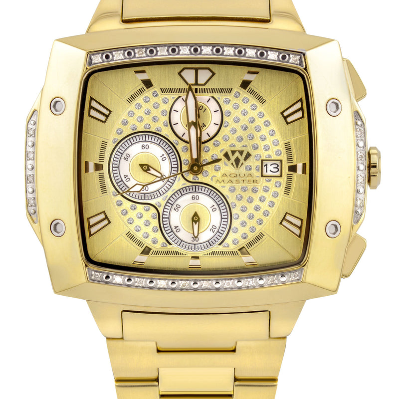 Mens Yellow Gold Tone Diamond Watch | Appx. 0.28 Carats