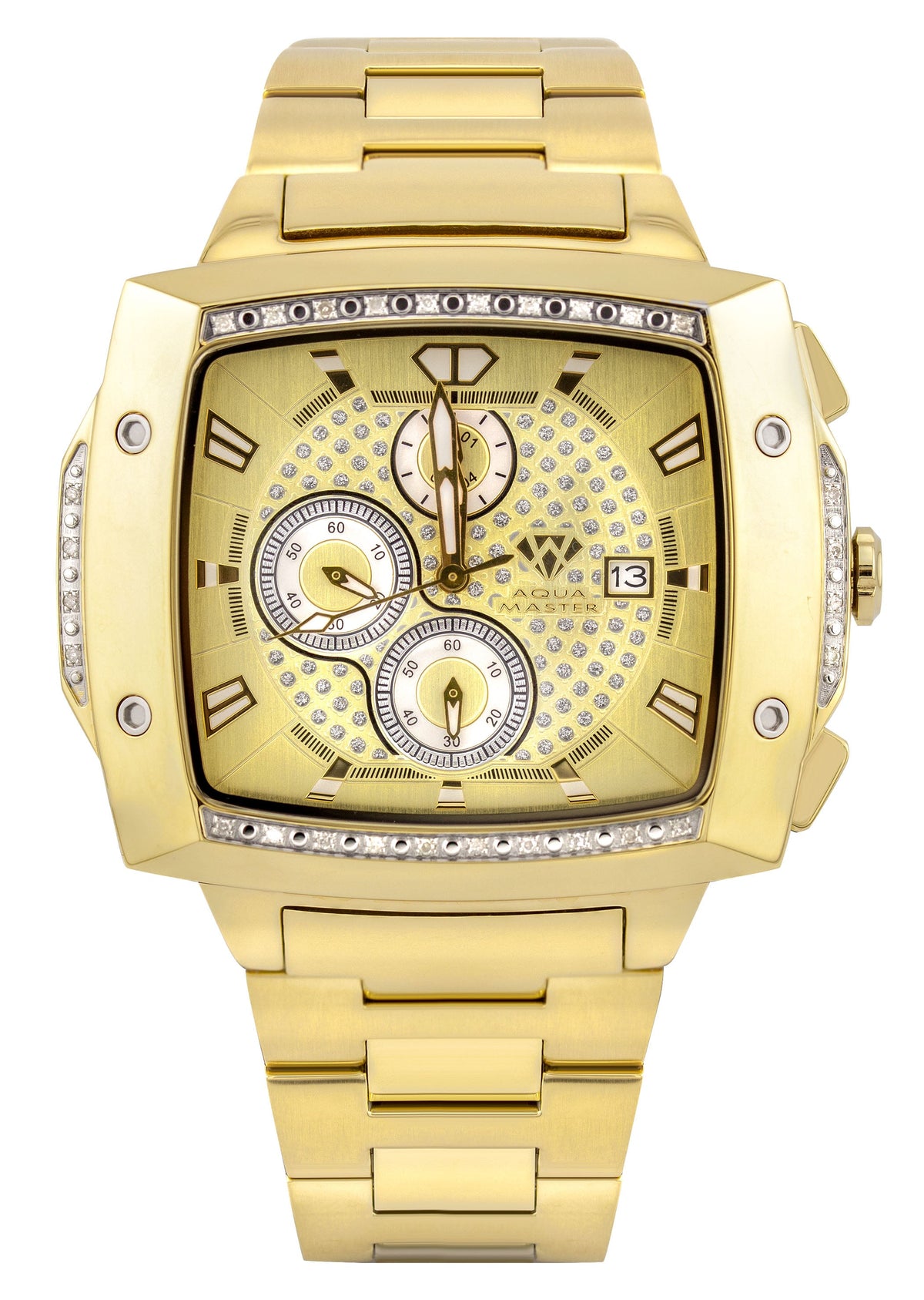 Mens Yellow Gold Tone Diamond Watch | Appx. 0.28 Carats