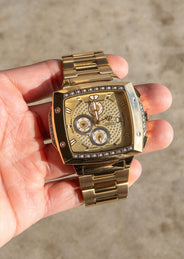 Mens Yellow Gold Tone Diamond Watch | Appx. 0.28 Carats