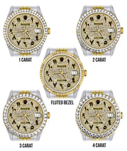 Diamond Gold Rolex Datejust Watch 16233 | 36MM | Black Arabic Full Diamond Dial | Stainless Steel | Jubilee Band