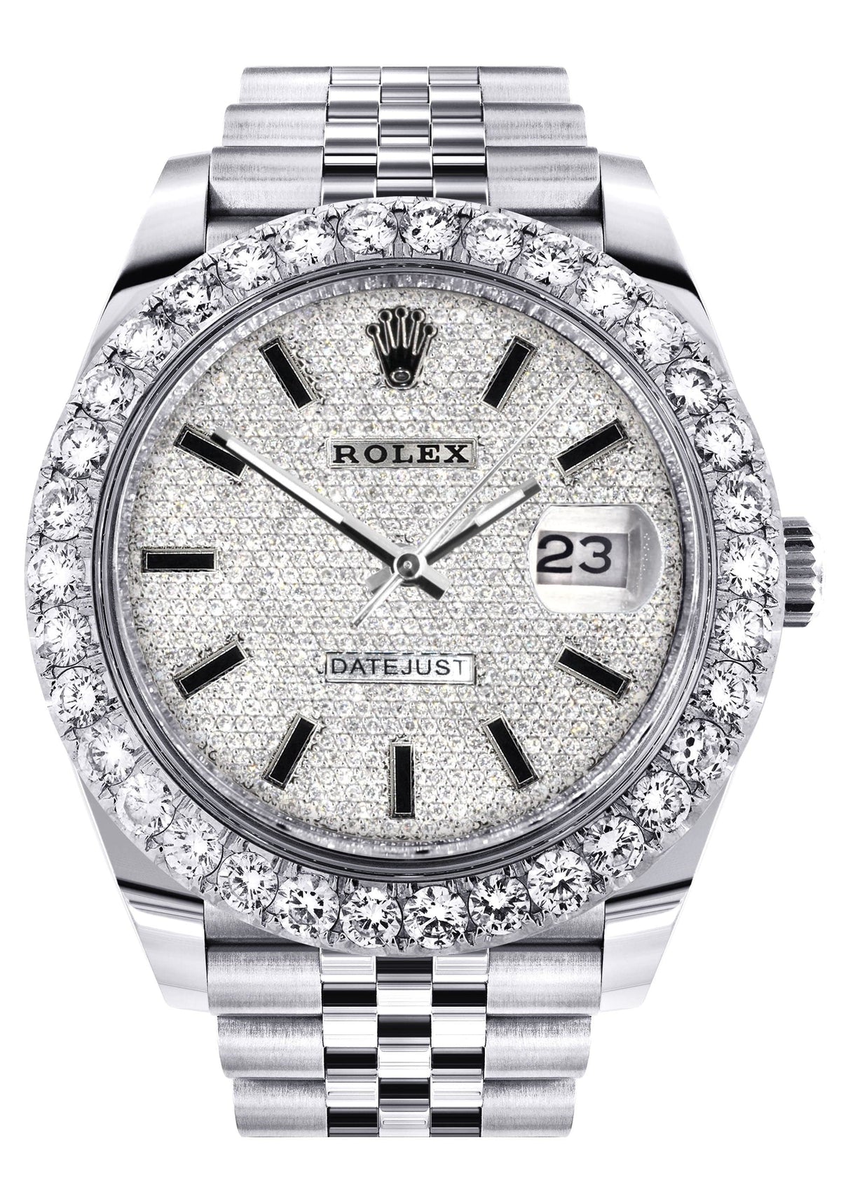 Rolex Datejust 41 Watch | 41 MM | Custom Full Diamond Dial | Jubilee Band