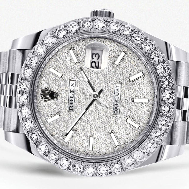 Rolex Datejust 41 Watch | 41 MM | Custom Full Diamond Dial | Jubilee Band