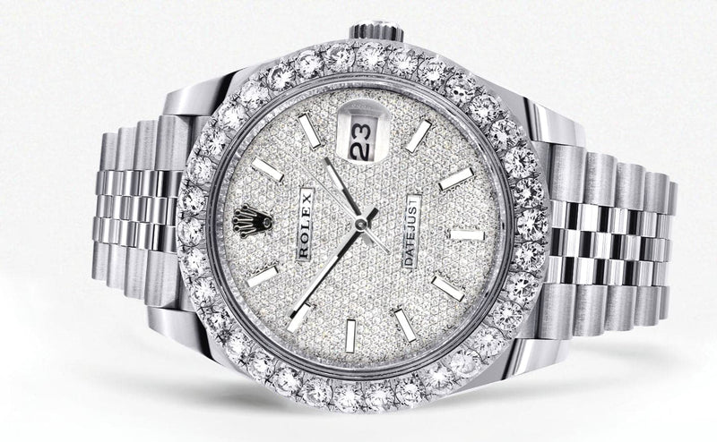 Rolex Datejust 41 Watch | 41 MM | Custom Full Diamond Dial | Jubilee Band