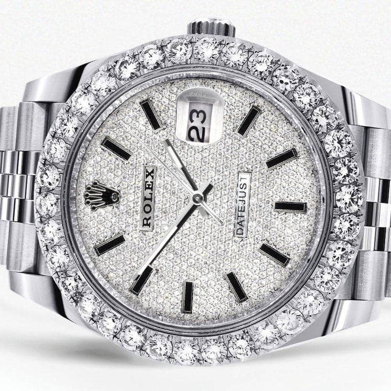 Rolex Datejust 41 Watch | 41 MM | Custom Full Diamond Dial | Jubilee Band