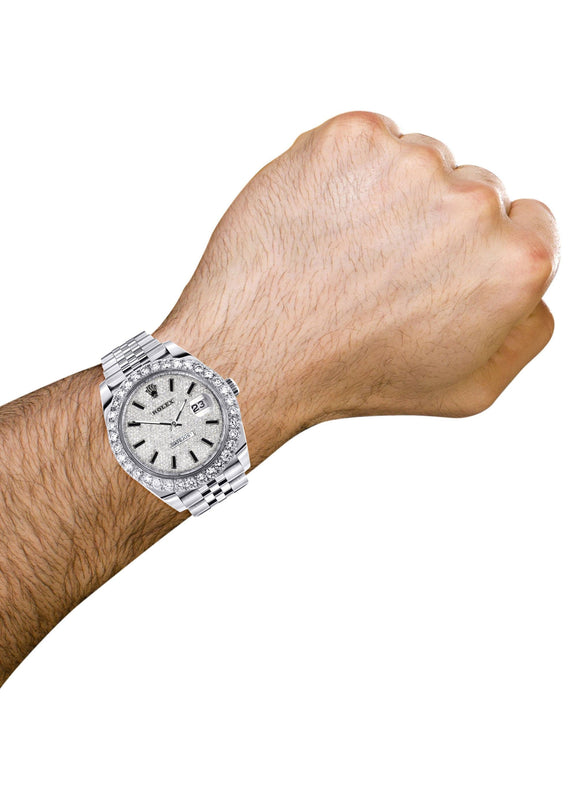 Rolex Datejust 41 Watch | 41 MM | Custom Full Diamond Dial | Jubilee Band