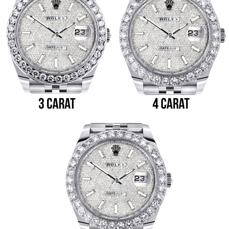 Rolex Datejust 41 Watch | 41 MM | Custom Full Diamond Dial | Jubilee Band