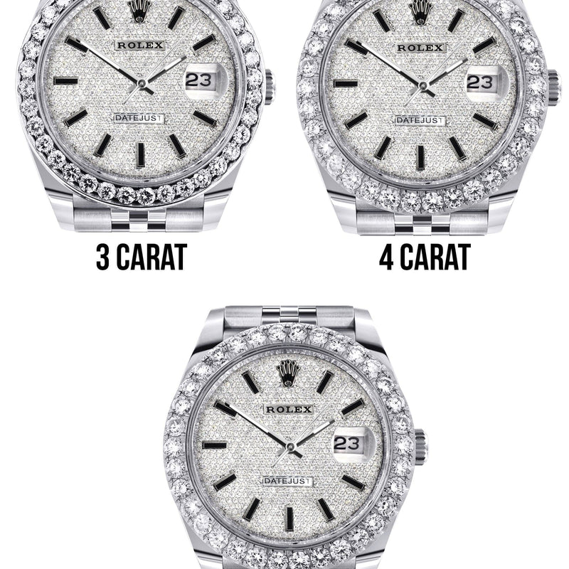 Rolex Datejust 41 Watch | 41 MM | Custom Full Diamond Dial | Jubilee Band