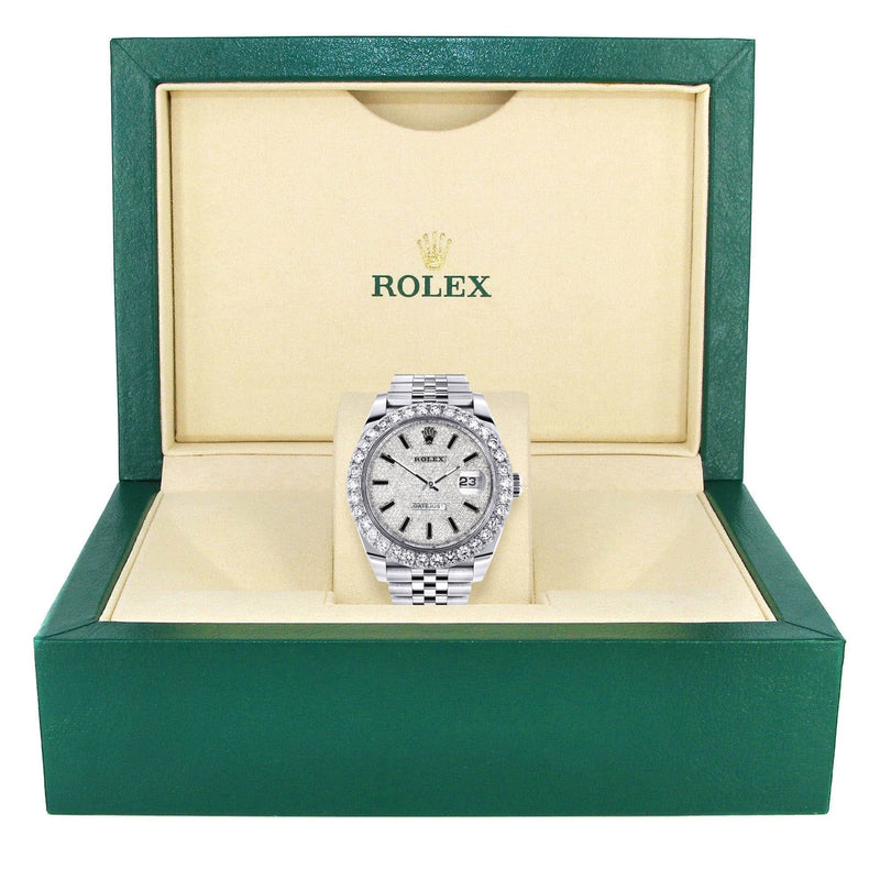 Rolex Datejust 41 Watch | 41 MM | Custom Full Diamond Dial | Jubilee Band