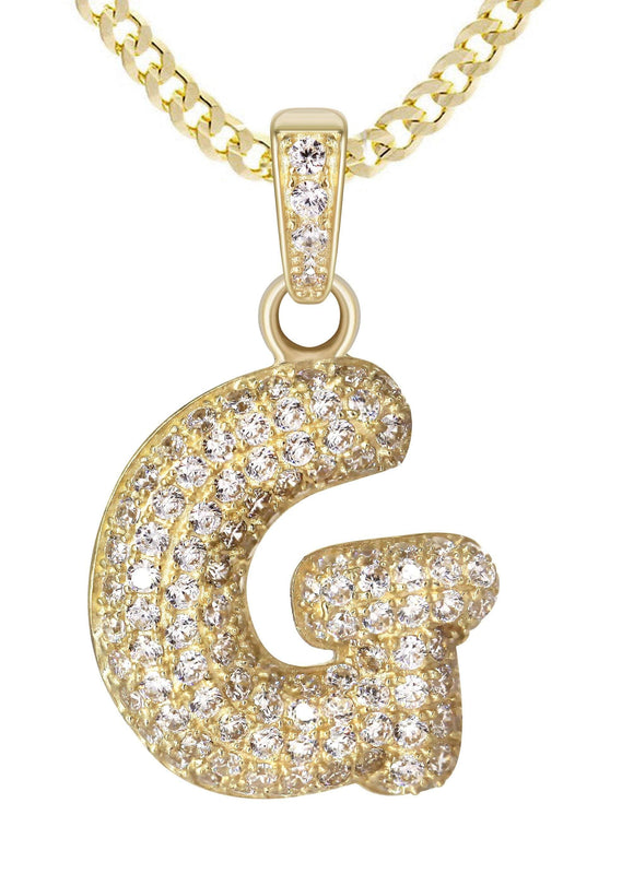 10K Yellow Gold Bubble Letter 