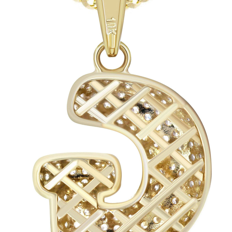 10K Yellow Gold Bubble Letter "G" CZ Necklace | Appx. 4.5 Grams