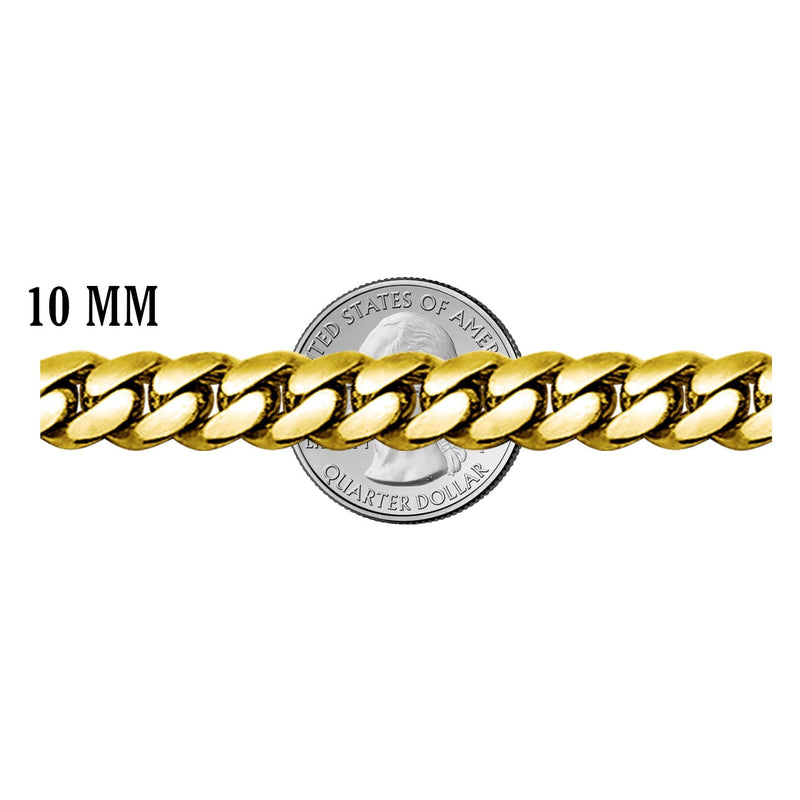 Gold Plated Mens Iced Out Solid Rope Bracelet