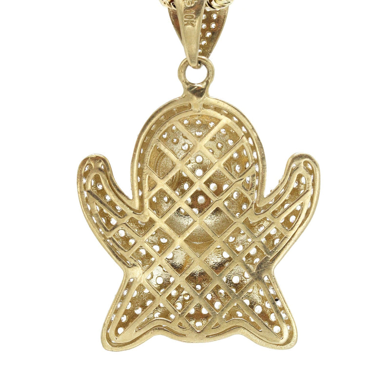 10K Yellow Gold Ghost Emoticon Necklace | Appx. 18.4 Grams