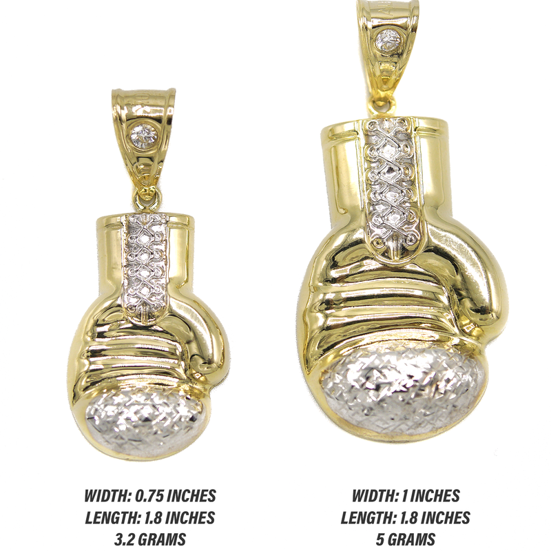 10K Yellow Gold Boxing Glove Necklace | Customizable Size