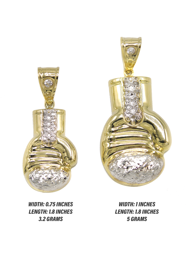 10K Yellow Gold Boxing Glove Necklace | Customizable Size