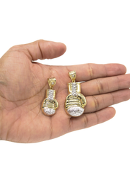 10K Yellow Gold Boxing Glove Necklace | Customizable Size