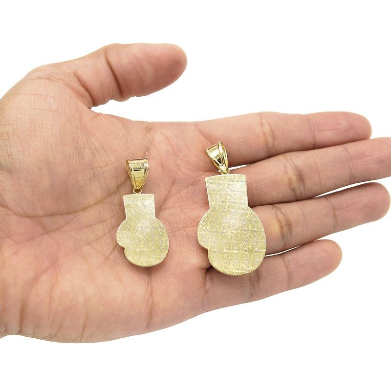 10K Yellow Gold Boxing Glove Necklace | Customizable Size