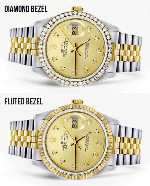 Gold Rolex Datejust Watch 16233 for Men | 36Mm | Gold Dial | Jubilee Band